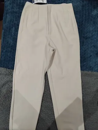 Pantalón Tiffosi Talle Alto Beige Talla M