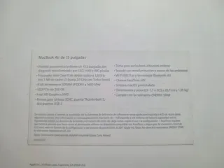 Macbook Air 2017 I5 doble nucleo 8gb/256gb