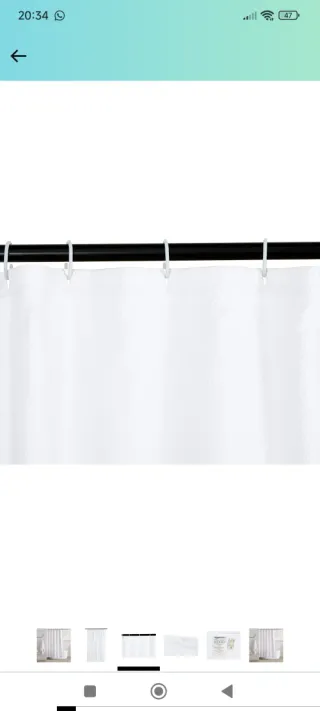 Cortina de ducha blanca de poliéster