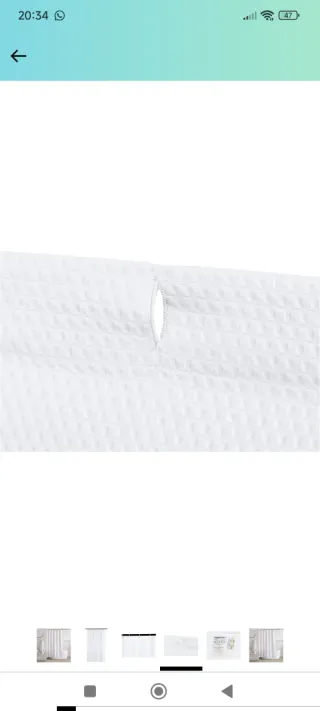 Cortina de ducha blanca de poliéster