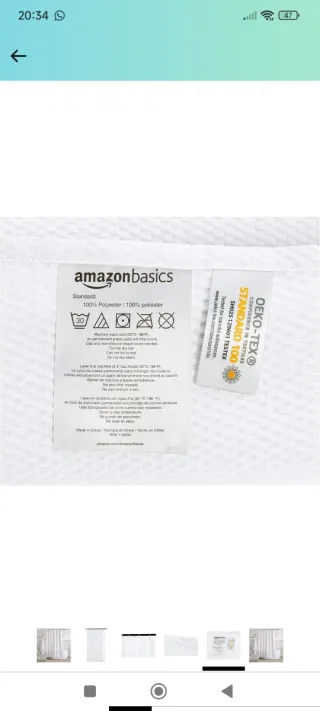 Cortina de ducha blanca de poliéster