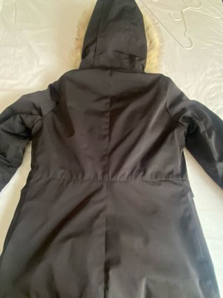 Abrigo Zara Negro con Capucha - estola pelo nueva