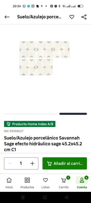 Azulejo Porcelánico Savannah Sage 45x45