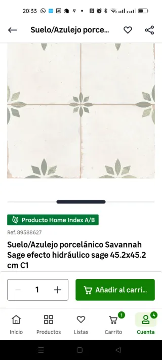 Azulejo Porcelánico Savannah Sage 45x45
