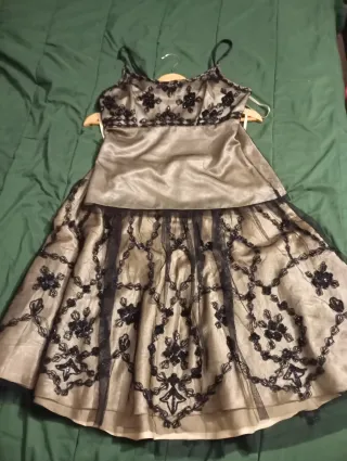 Conjunto ceremonia champán y negro T.40-42