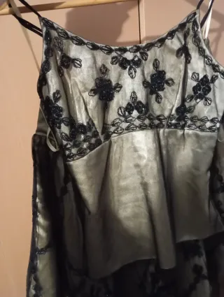 Conjunto ceremonia champán y negro T.40-42