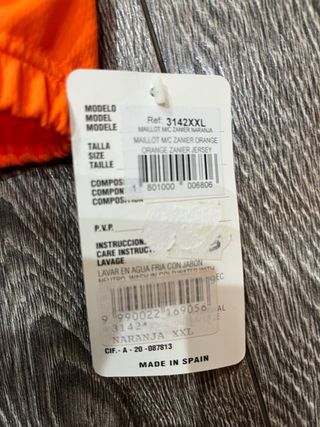 Maillot Ciclismo Etxe-Ondo Talla XXL Naranja