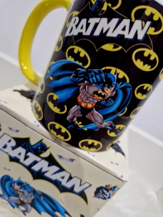 Caneca Batman Cerâmica Amarela e Preta