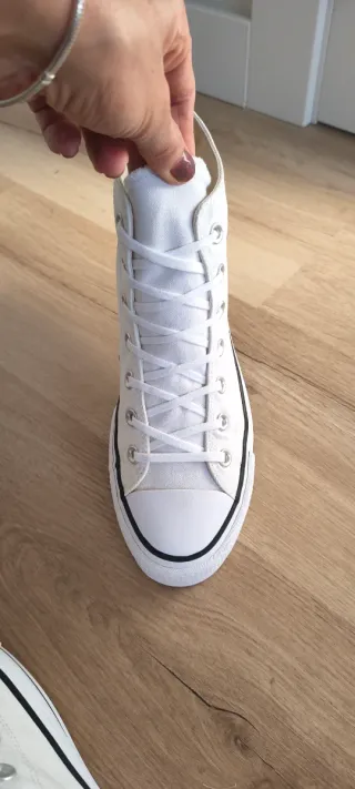 Converse con plataforma talla 39 color blanco