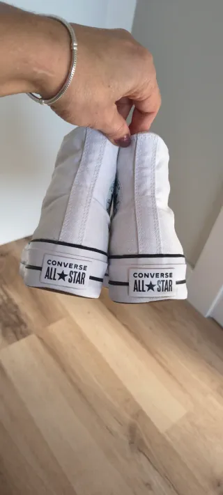 Converse con plataforma talla 39 color blanco