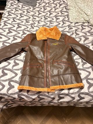 Cazadora aviador forrada marrón
