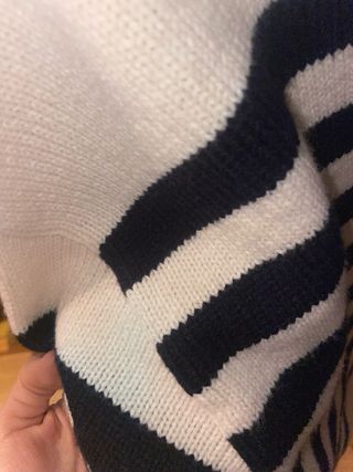 Jersey rayas beige y azul marino