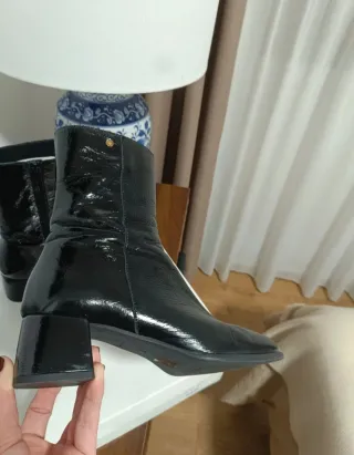 Botines negros tacón bajo