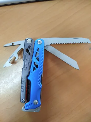 Navaja multiusos azul y gris