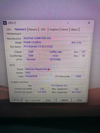 Pack Asus prime H310M-D + Intel i5 8400