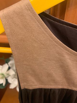 Vestido Tintoretto Beige y Marrón