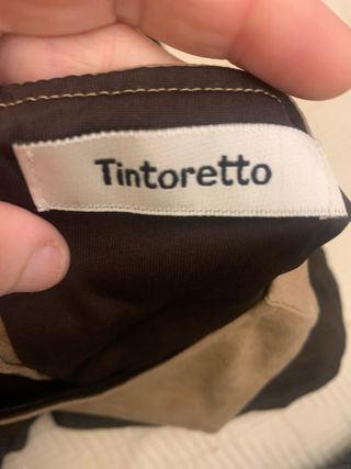 Vestido Tintoretto Beige y Marrón