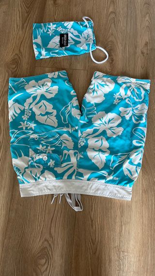 Bañador estampado caballero azul y blanco