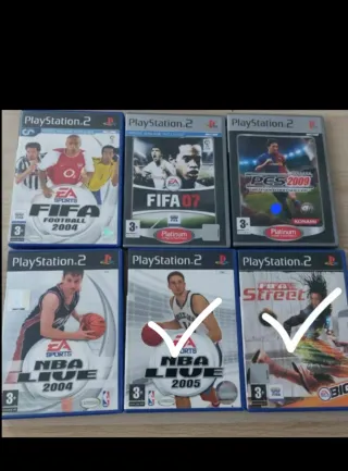 Lote 6 Videojuegos PS2: FIFA, PES, NBA Live 2004,