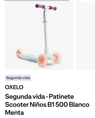 Patinete infantil Decathlon verde menta Con caja.