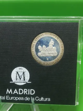 Moneda 200 pesetas plata Madrid 1992