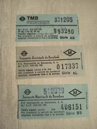 Billetes de transporte Antiguos