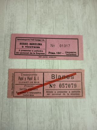 Billetes de transporte Antiguos