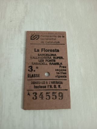 Billetes de transporte Antiguos