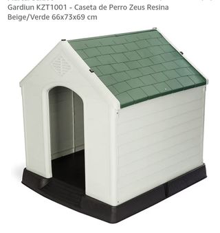 Caseta Perro Zeus Resina Beige/Verde