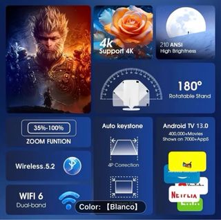 Proyector HY300 4K Pro Blanco