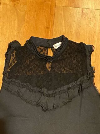 Lote 2 Camisetas Negras Encaje Talla M