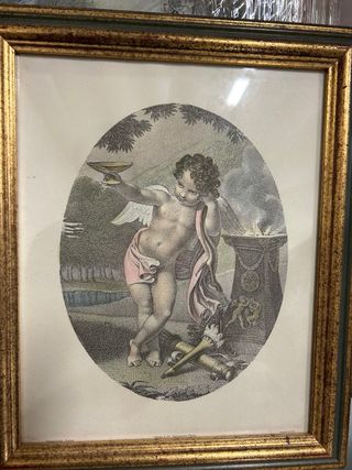 Coppia stampe ovali putti