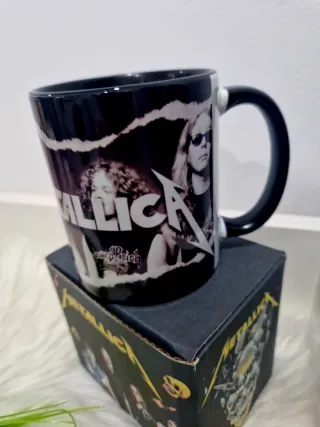 Caneca Metallica Preta com Estampa