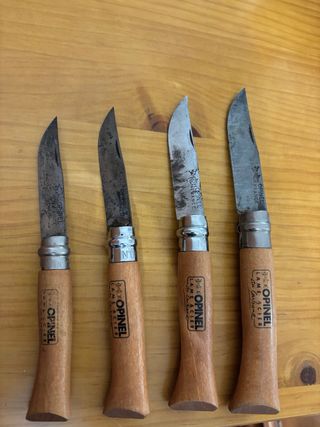 Lote 4 Navajas Opinel Acero Carbono