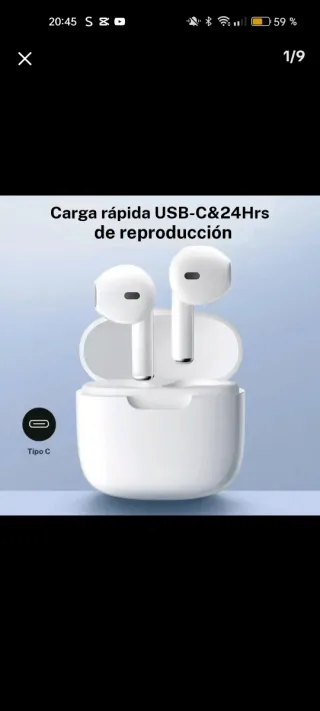 Auriculares Inalámbricos TWS Blancos (Precintados)