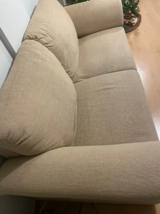 Sofá de tela beige 2 plazas