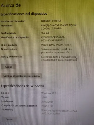 Ordenador Completo HP EliteDesk Intel Core i5 VPro