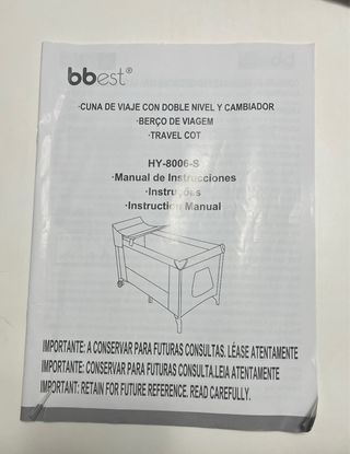 Cuna de Viaje Plegable Bebé y Colchón con funda.