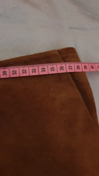 Falda vintage de ante de piel natural, talla 38