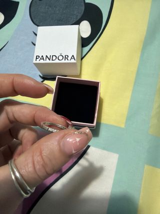 Anillo Pandora Corazón Azul Plata