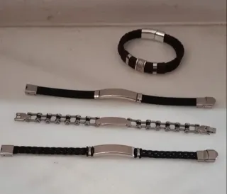 Lote 4 Pulseras Hombre Acero