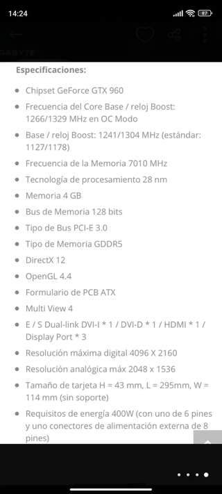 Gigabyte GTX 960 G1 4GB