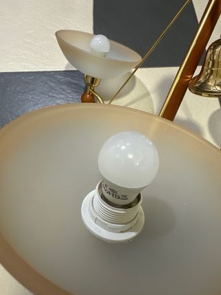 Lámpara de salón madera y metal