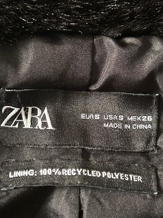 Abrigo pelo sintético Zara capucha