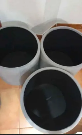 Set 3 Taburetes Redondos Corduroy, de Alcampo