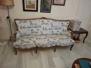 Pareja Sillones Vintage Tela y Madera