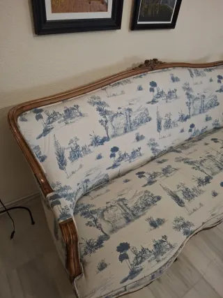 Pareja Sillones Vintage Tela y Madera