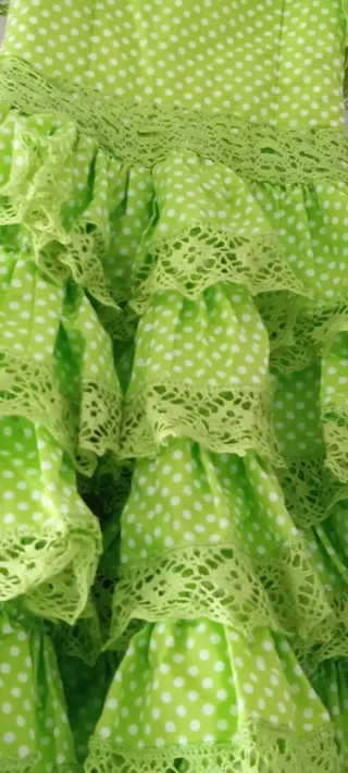 Traje de flamenca de encaje de bolillos 5 años