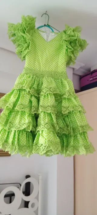 Traje de flamenca de encaje de bolillos 5 años