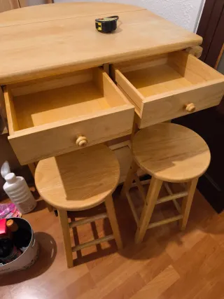 Carrito de cocina de madera con ruedas